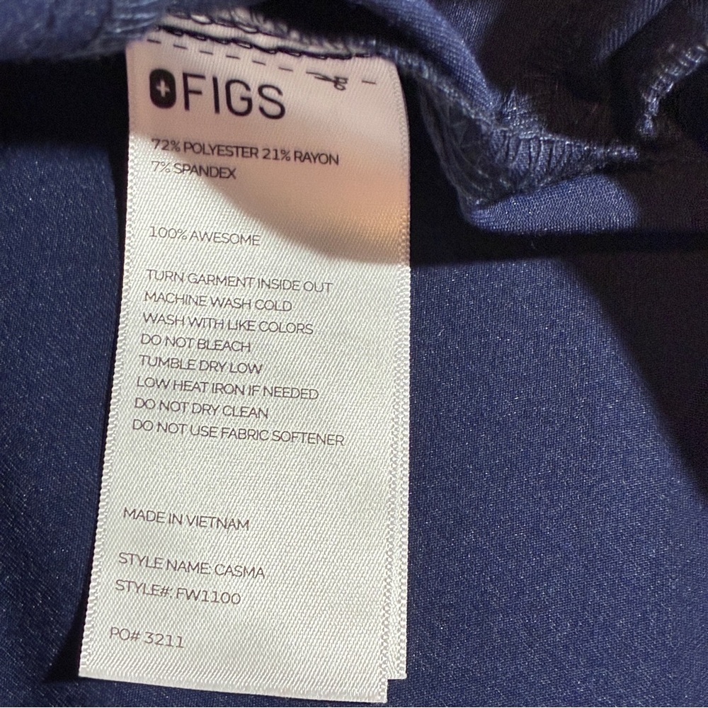 Figs Casma Navy Scrub Top Medium - Picture 8 of 9